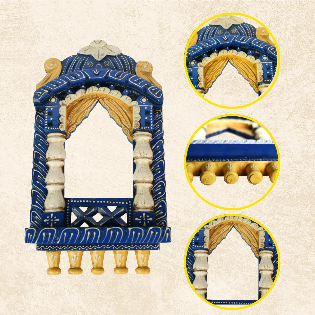 Royal Blue Jharokha Hand-Painted primary view
