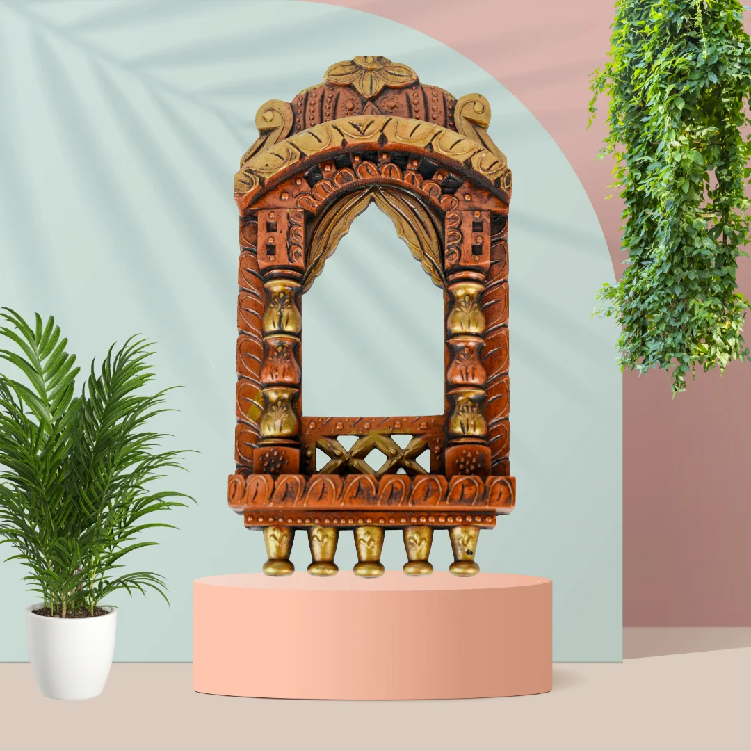 Antique Gold/Copper Wood Jharokha primary view