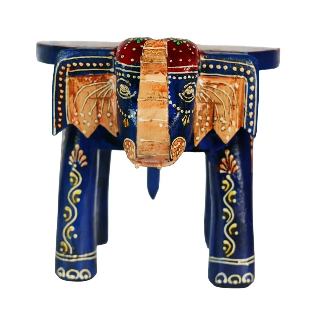 Royal Blue Ethnic Wooden Elephant
